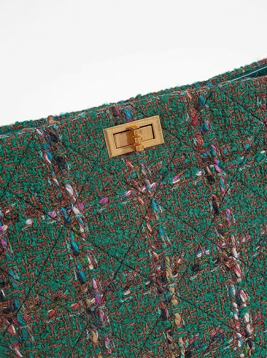 Amber Poetic Tweed Chain Bag
