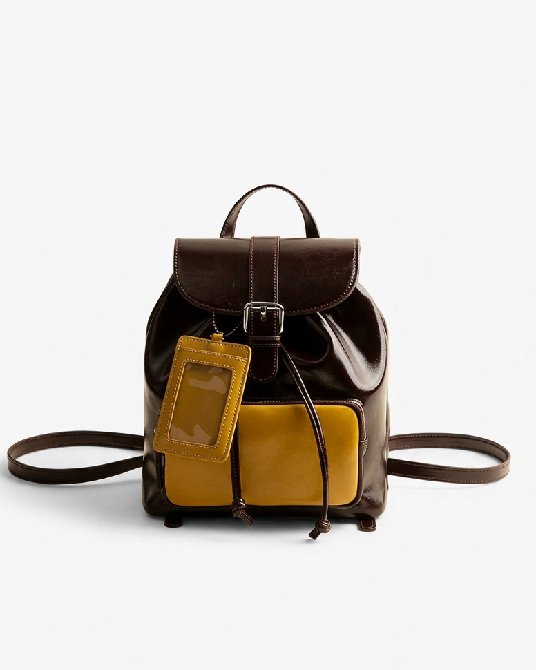 Maren Contrast Drawstring Backpack — front view