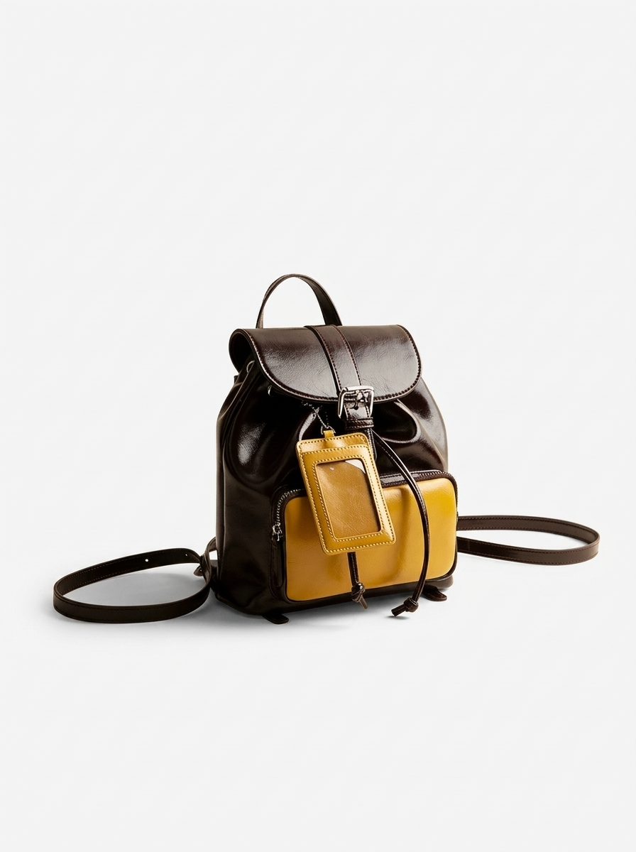 Maren Contrast Drawstring Backpack — side view