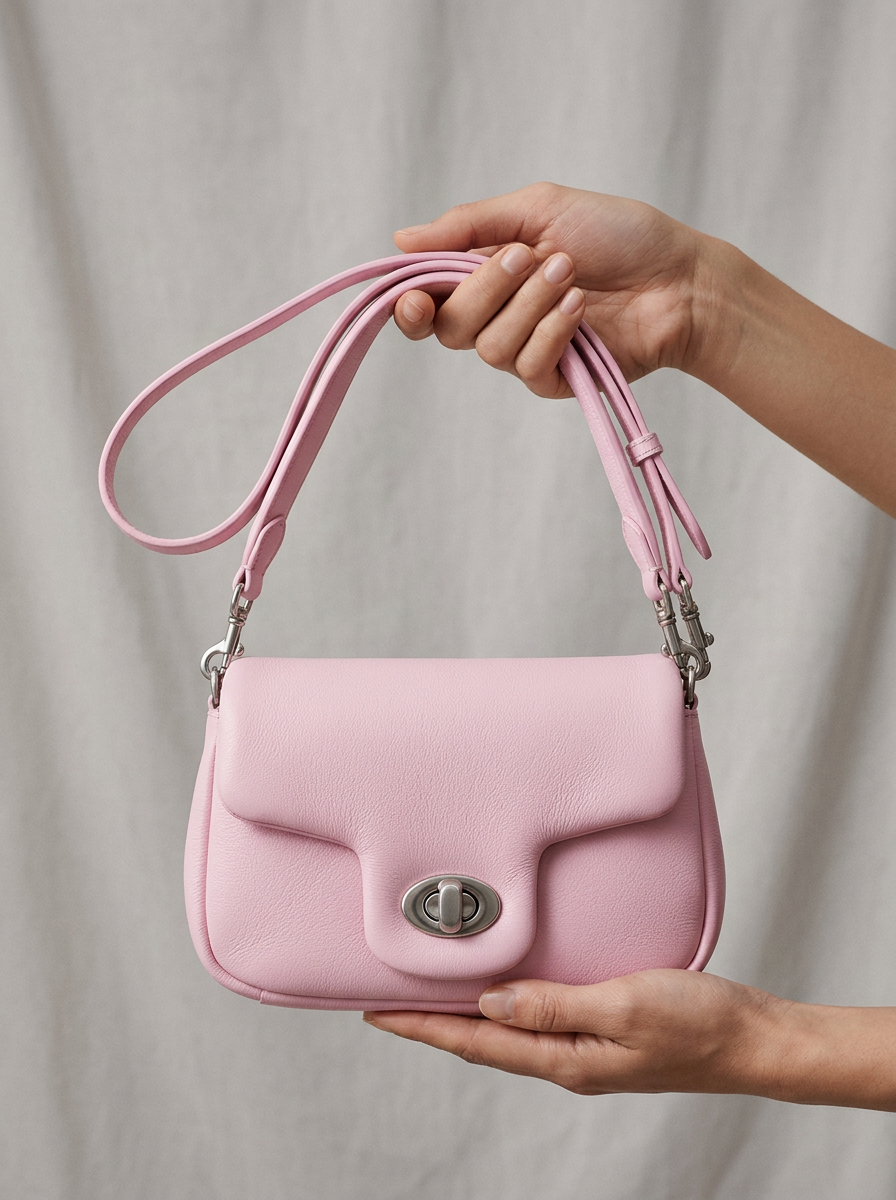 Fleur Pastel Puff Shoulder Bag — closure and hardware detail