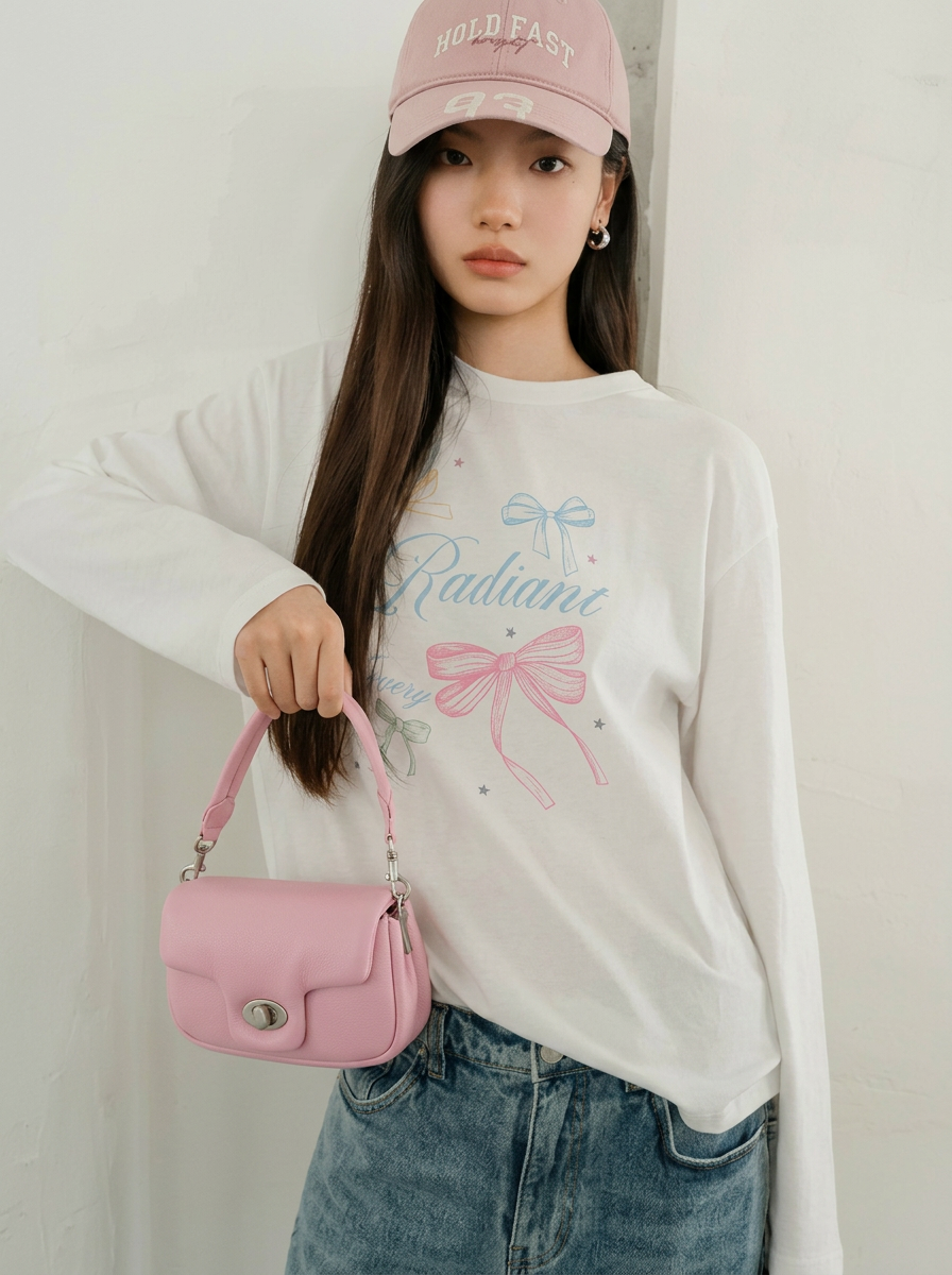 Fleur Pastel Puff Shoulder Bag — back view