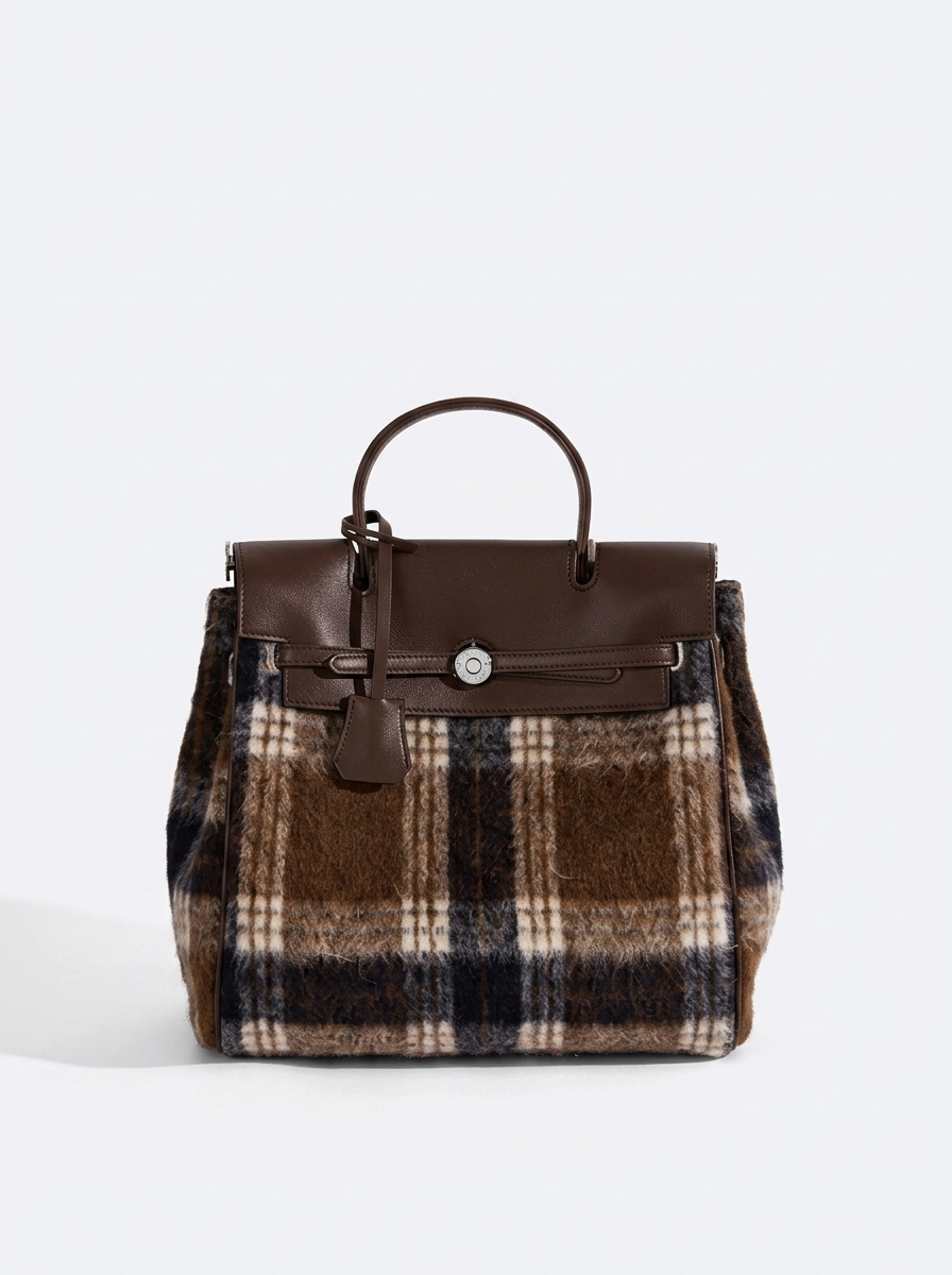 Celie Tweed Frame Backpack — front view