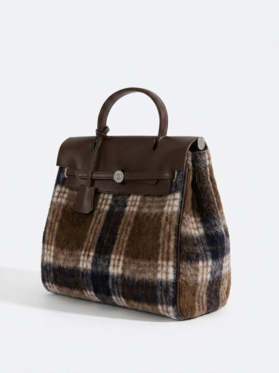 Celie Tweed Frame Backpack — back view