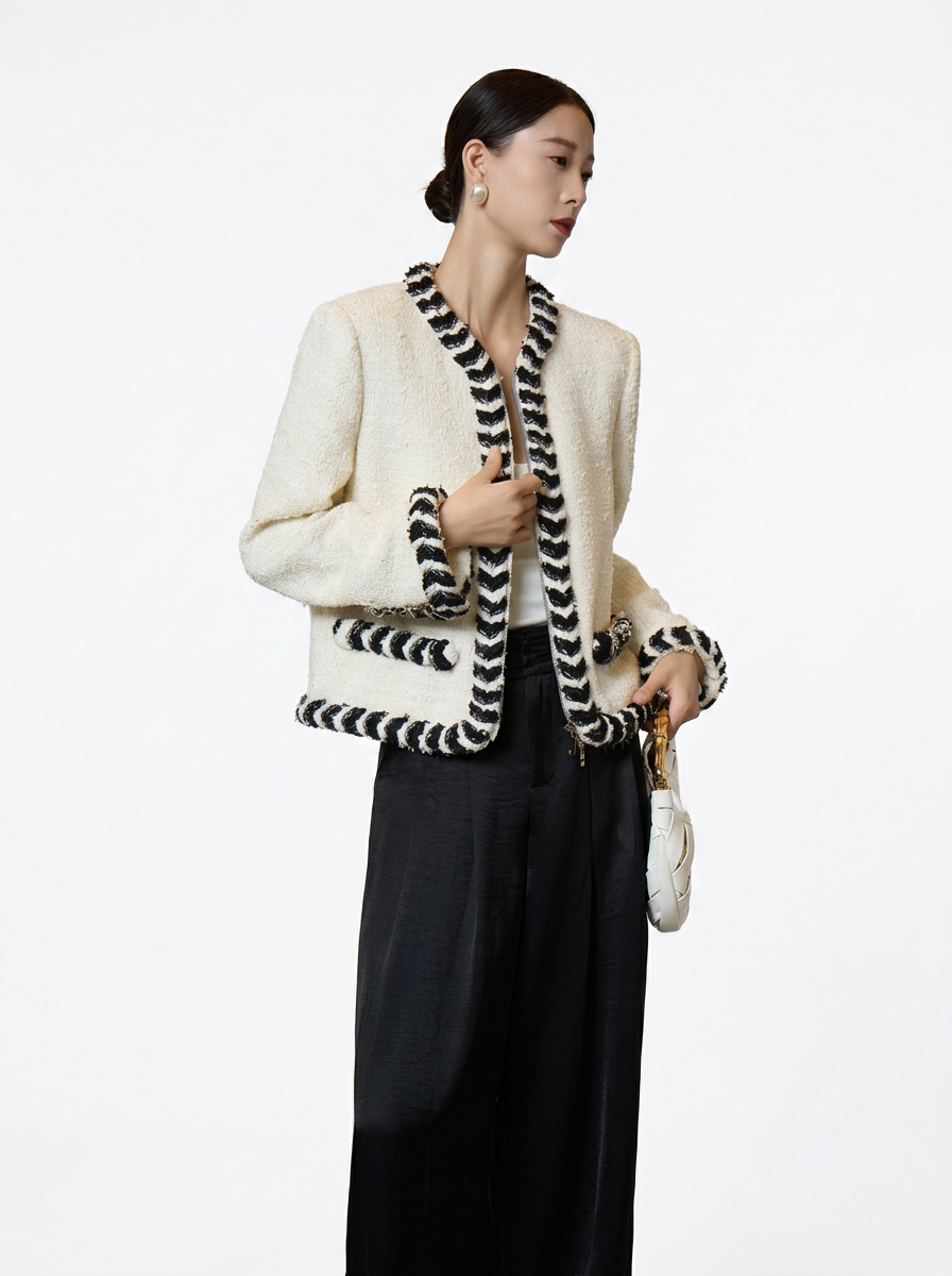 Fitted Knit Tailored Jacket