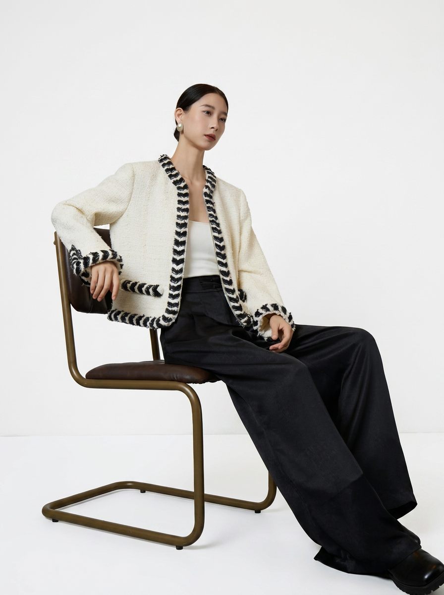 Fitted Knit Tailored Jacket