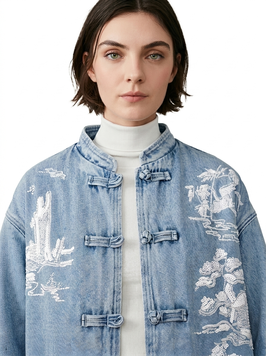 RELAXED EMBROIDERED DENIM JACKET