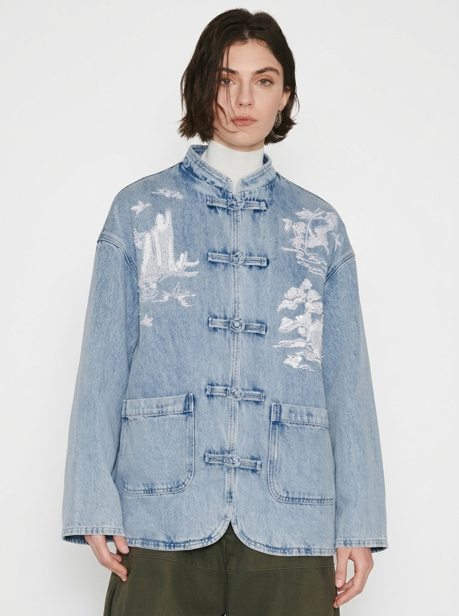 RELAXED EMBROIDERED DENIM JACKET