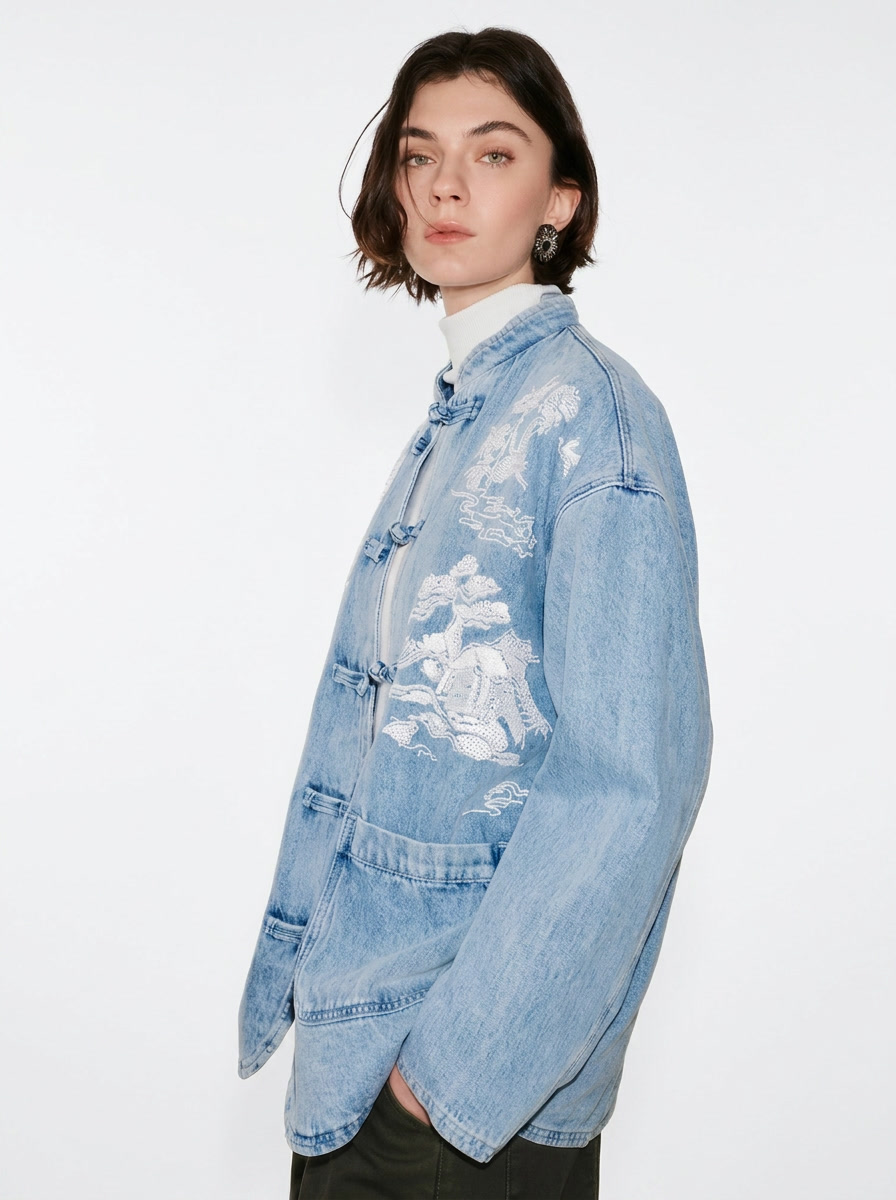 RELAXED EMBROIDERED DENIM JACKET