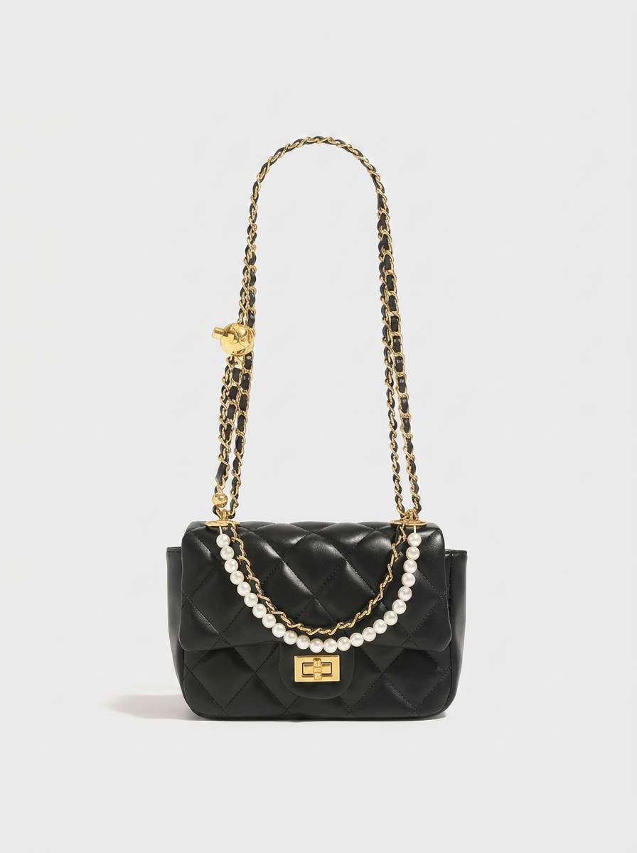 Bibi Pearl Chain Mini Bag — back view