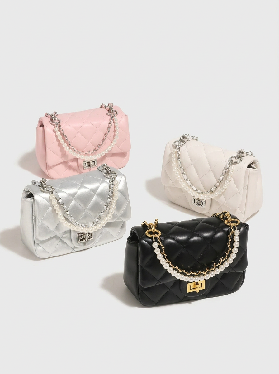 Bibi Pearl Chain Mini Bag — side view