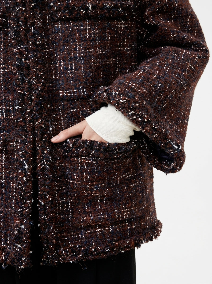 Dark Burgundy Tweed Jacket