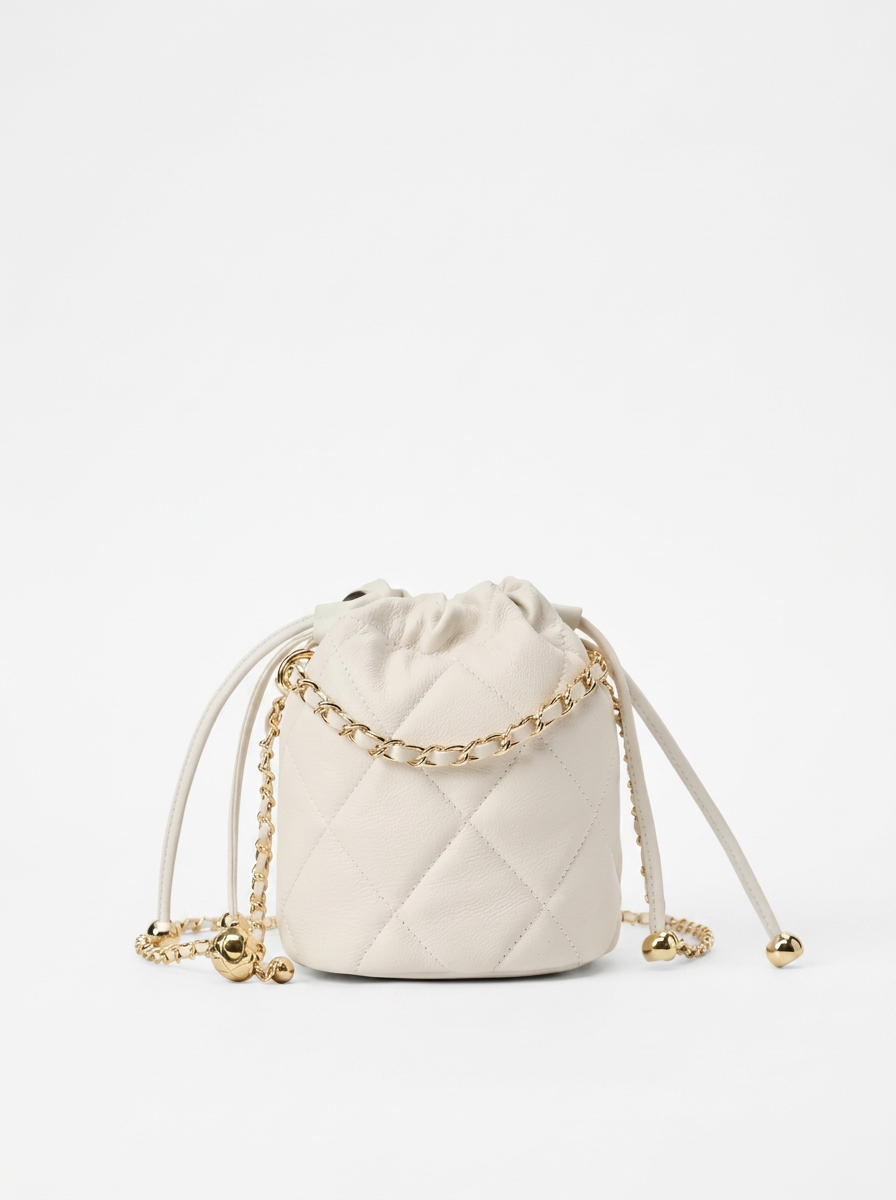 Quilted Chain Bucket Bag