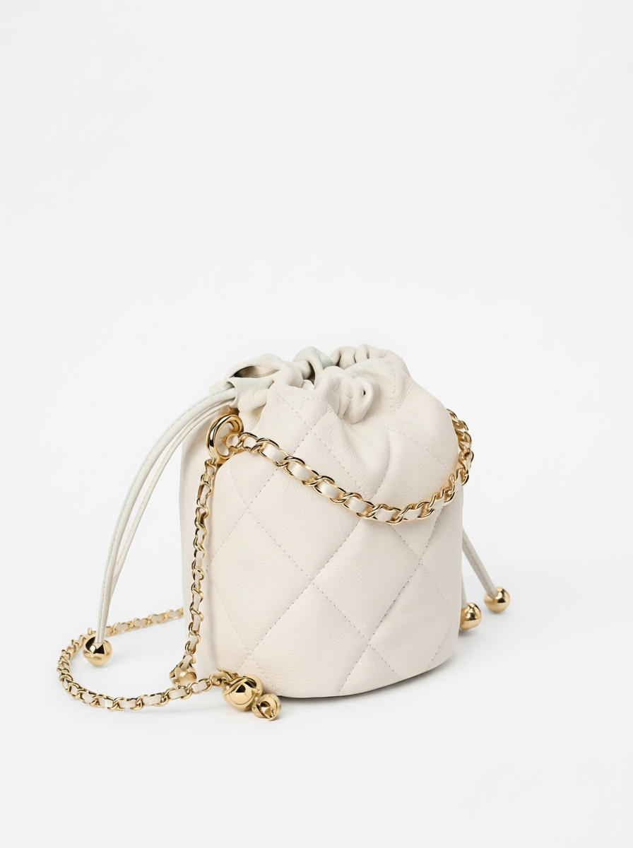 Quilted Chain Bucket Bag
