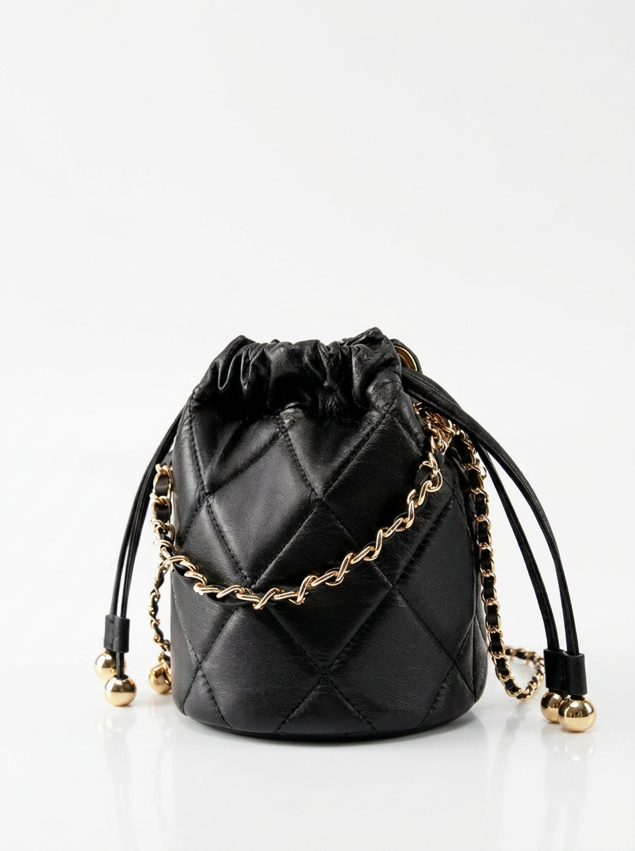 Quilted Chain Bucket Bag