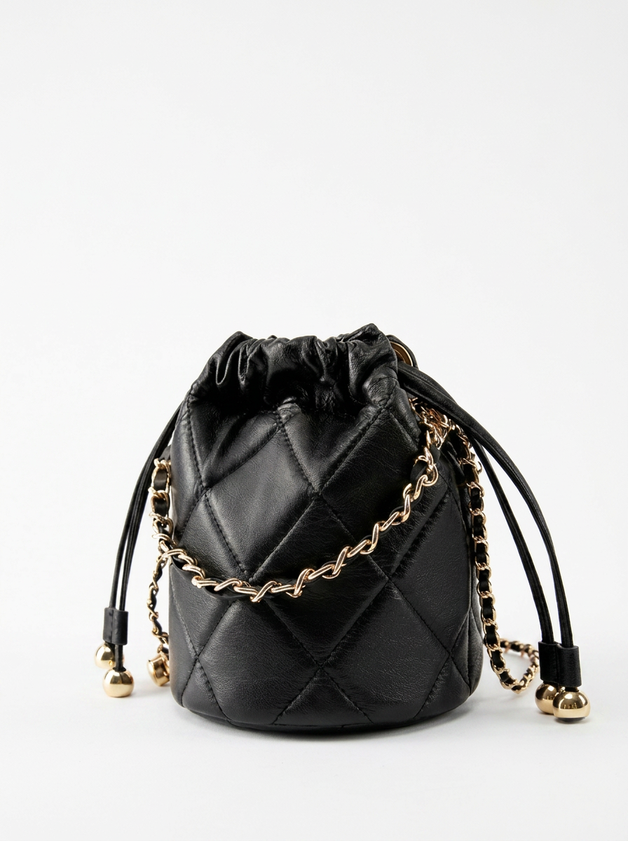 Quilted Chain Bucket Bag