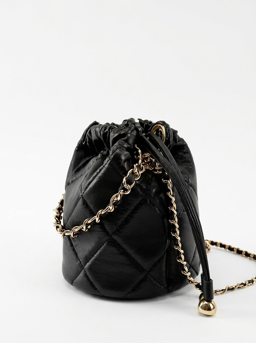 Quilted Chain Bucket Bag