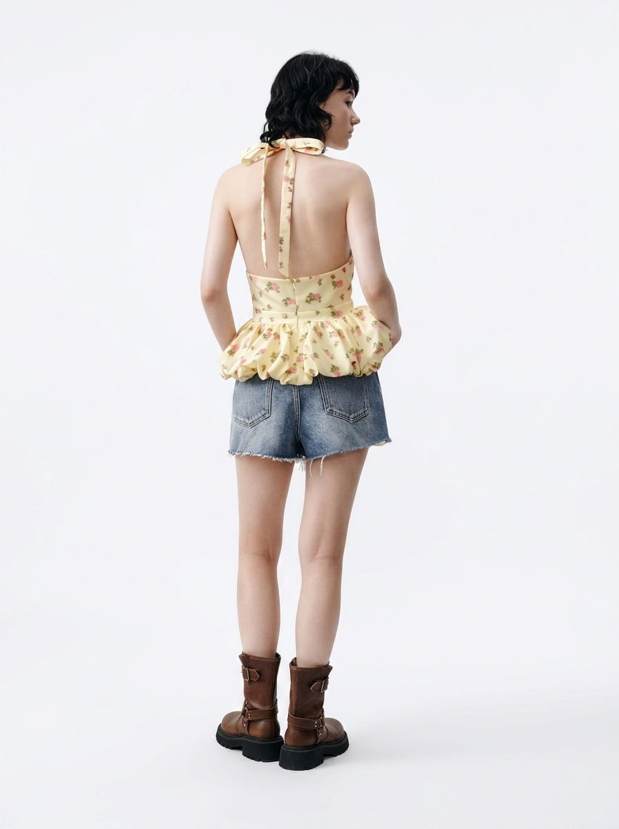 Floral V-Neck Tie-Front Camisole Top