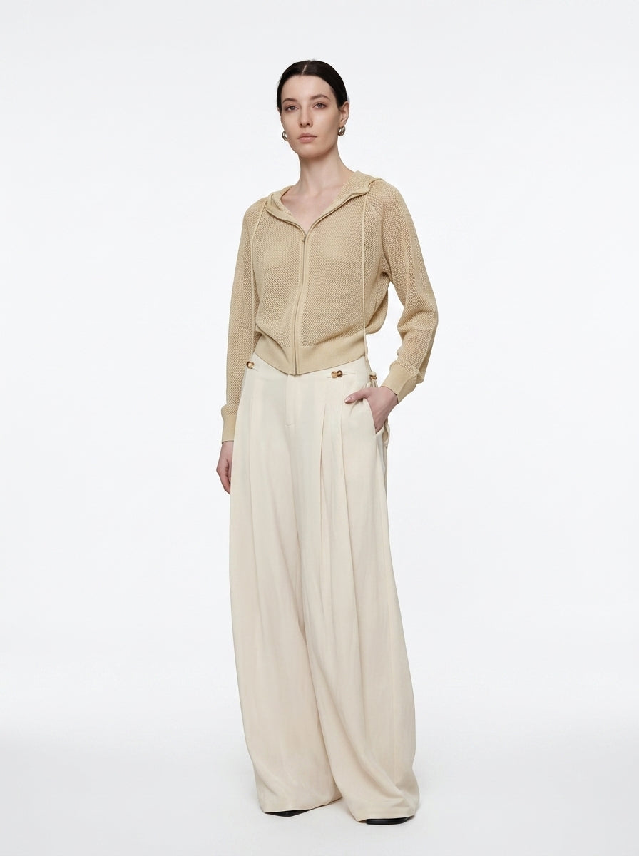 Wide-Leg Side-Tie Pants