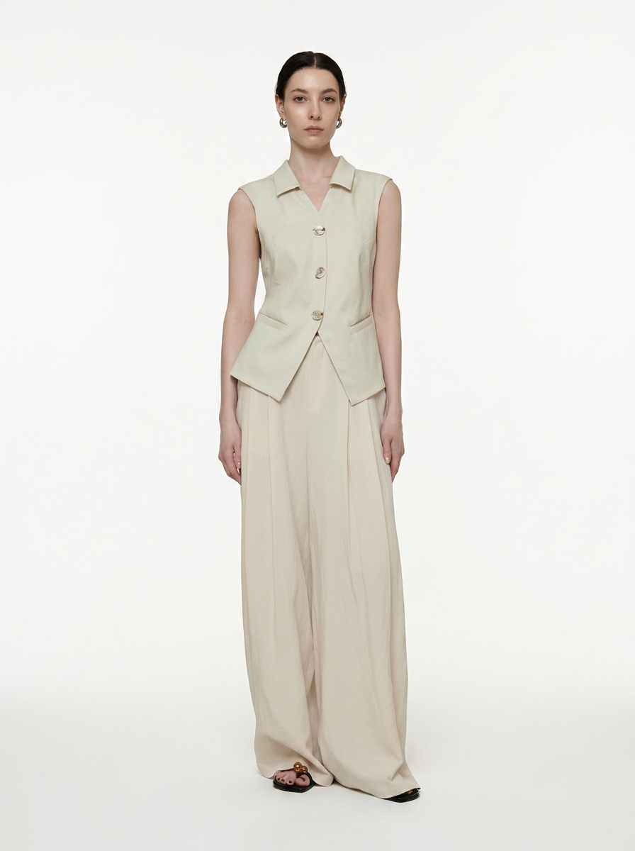 Wide-Leg Side-Tie Pants