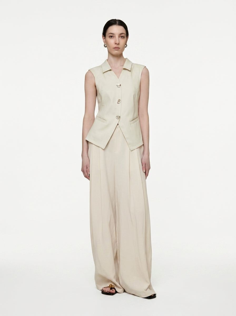 Wide-Leg Side-Tie Pants