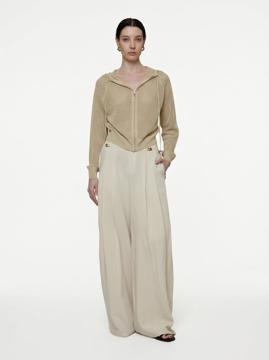 Wide-Leg Side-Tie Pants