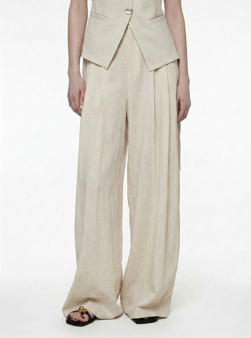 Wide-Leg Side-Tie Pants