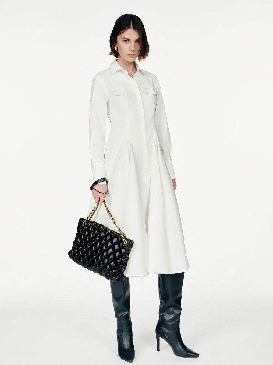 Black Quilted Ruched Cloud Shoulder Bag