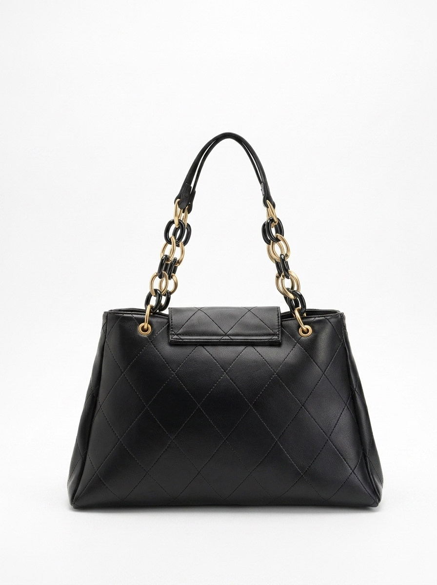 Black Quilted Chain Shoulder Bag