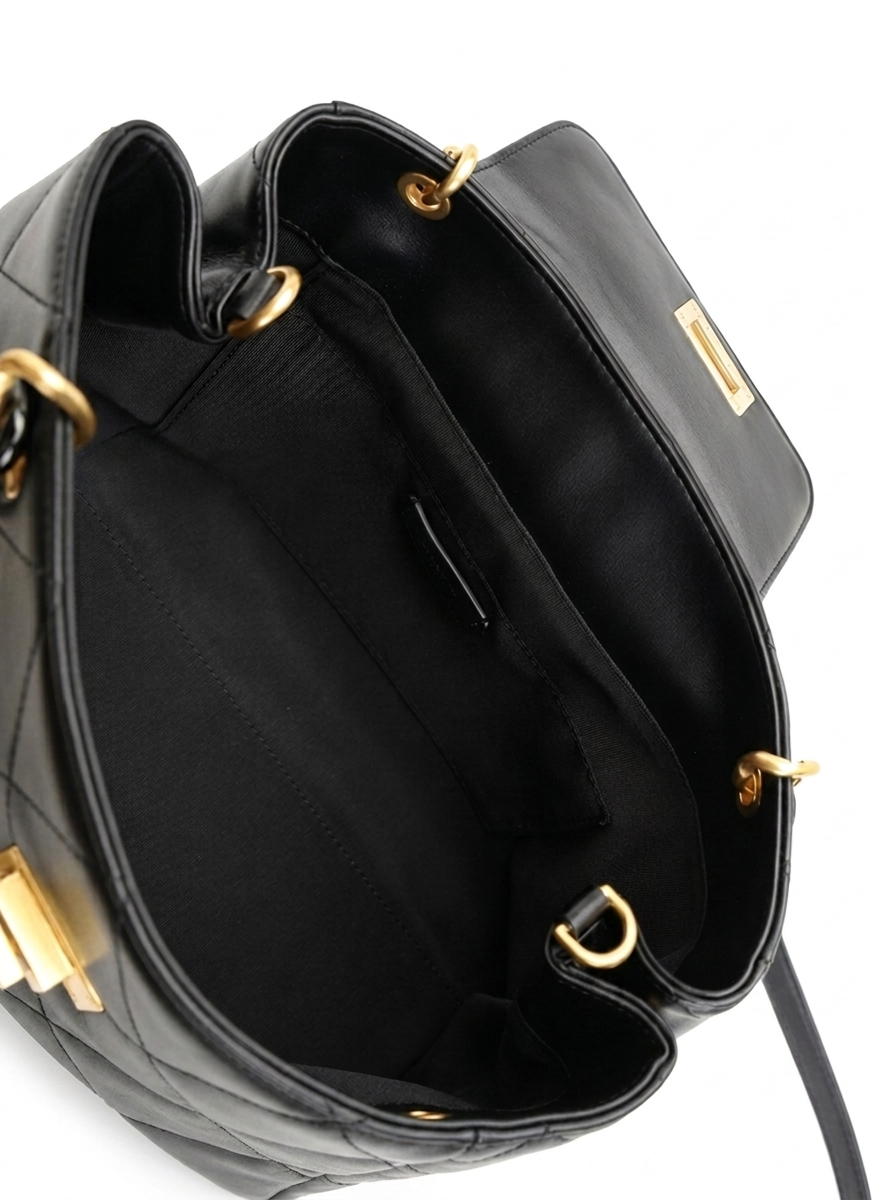 Black Quilted Chain Shoulder Bag