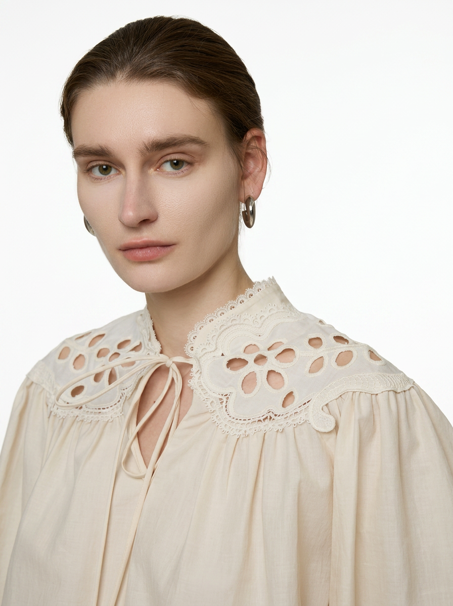 Cream Puff Sleeve Blouse