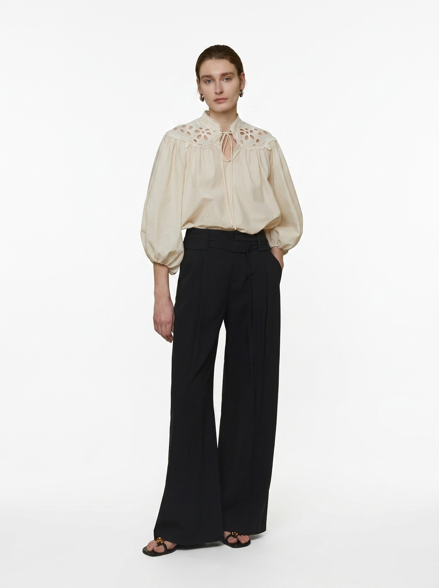 Cream Puff Sleeve Blouse