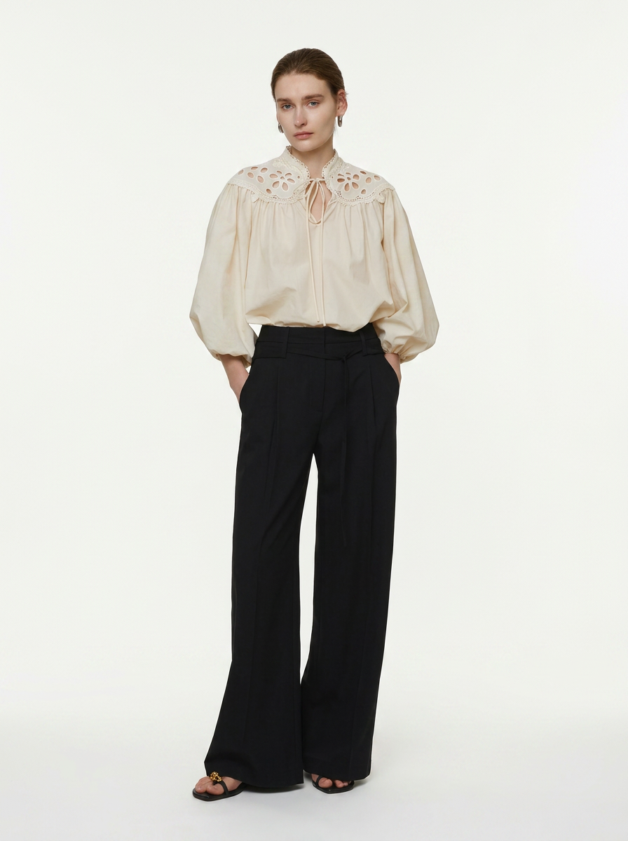 Cream Puff Sleeve Blouse