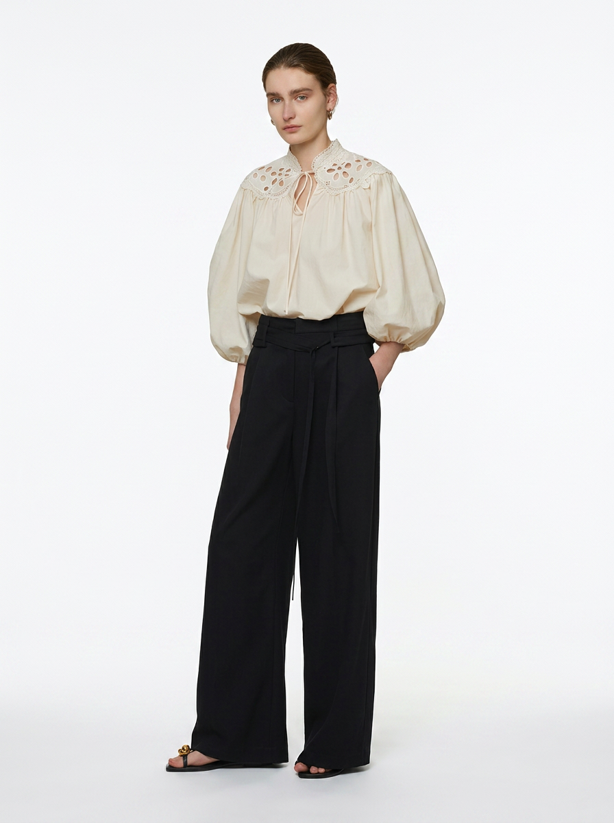 Cream Puff Sleeve Blouse