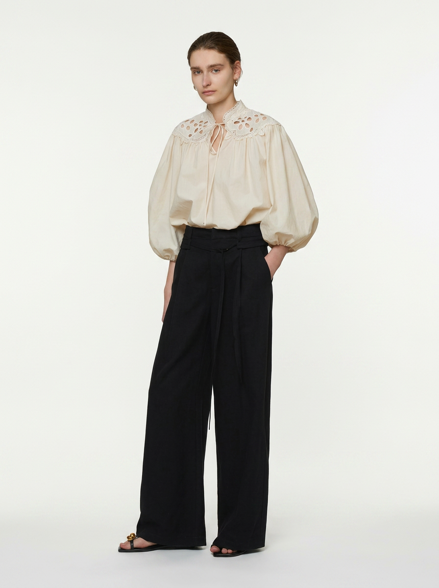 Cream Puff Sleeve Blouse