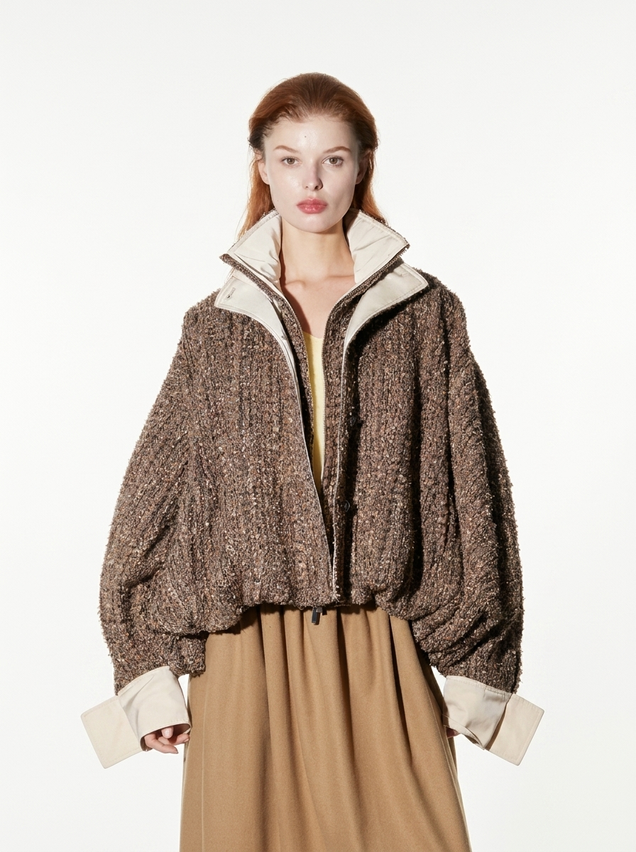 Premium Brown Bouclé Jacket