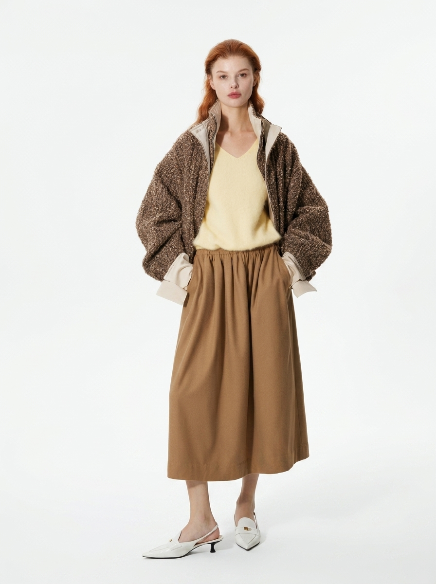Premium Brown Bouclé Jacket