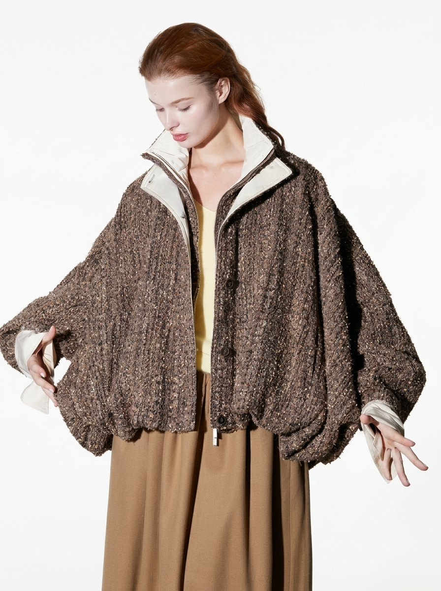 Premium Brown Bouclé Jacket