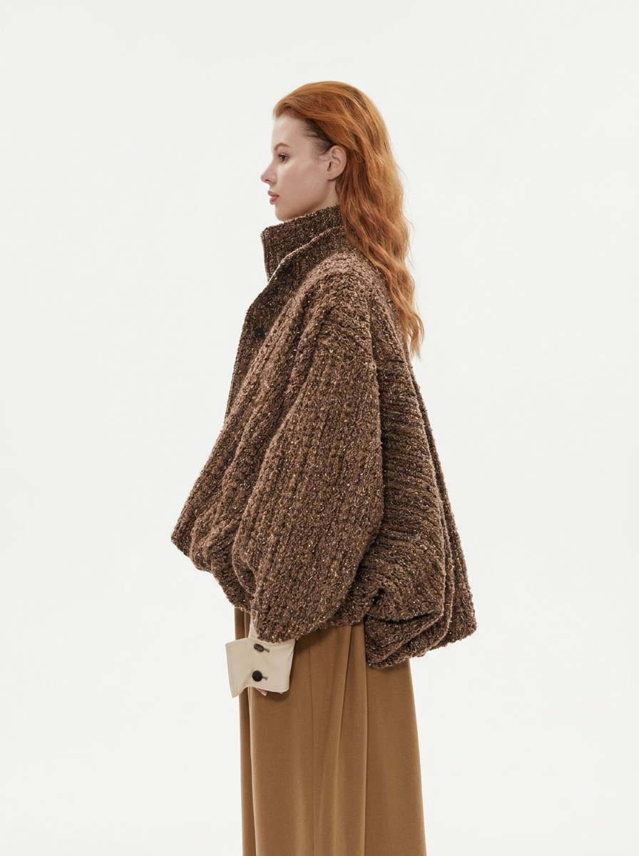 Premium Brown Bouclé Jacket