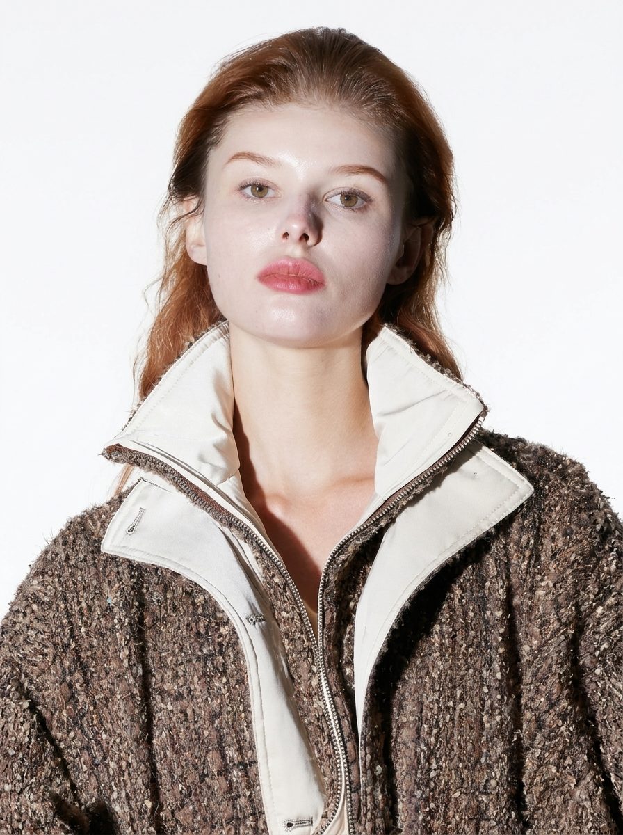 Premium Brown Bouclé Jacket