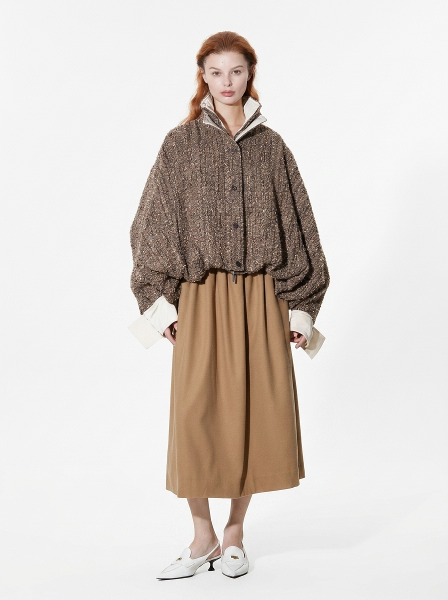 Premium Brown Bouclé Jacket