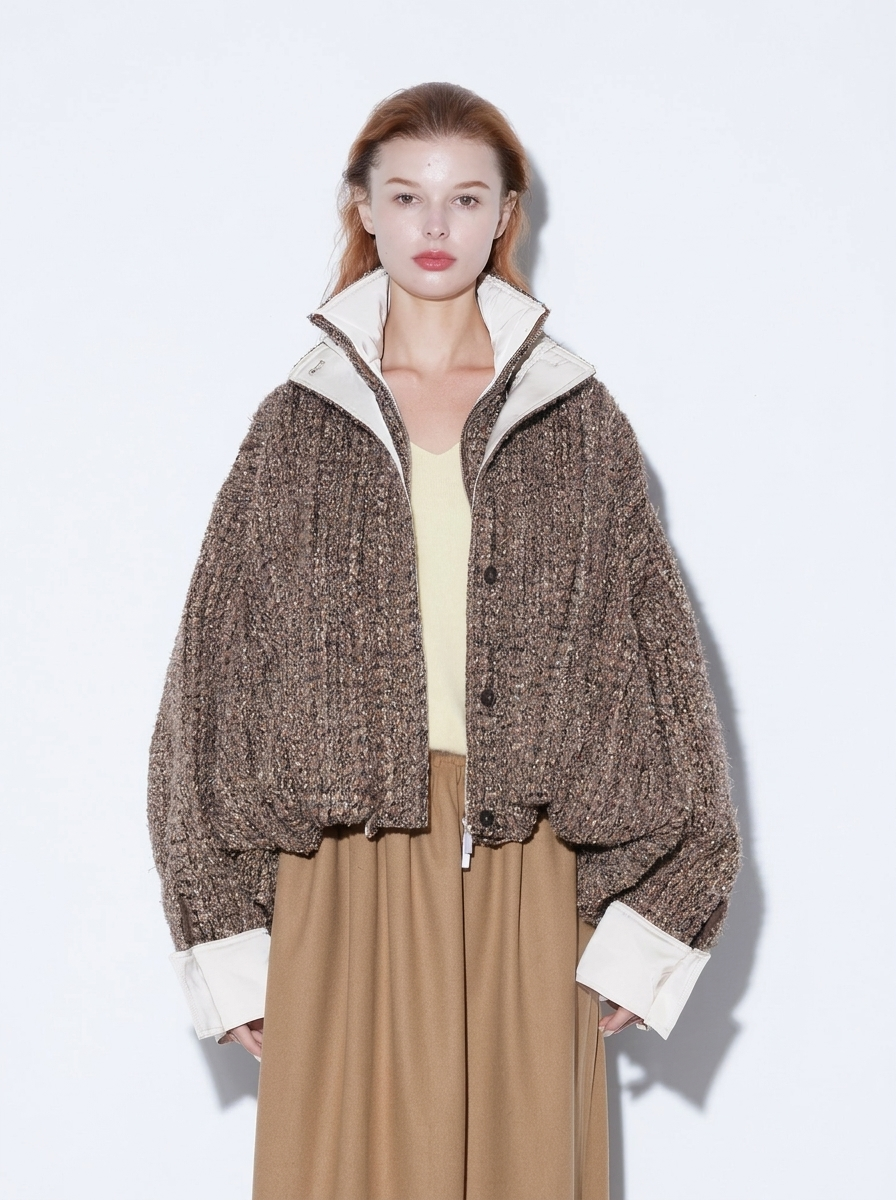 Premium Brown Bouclé Jacket