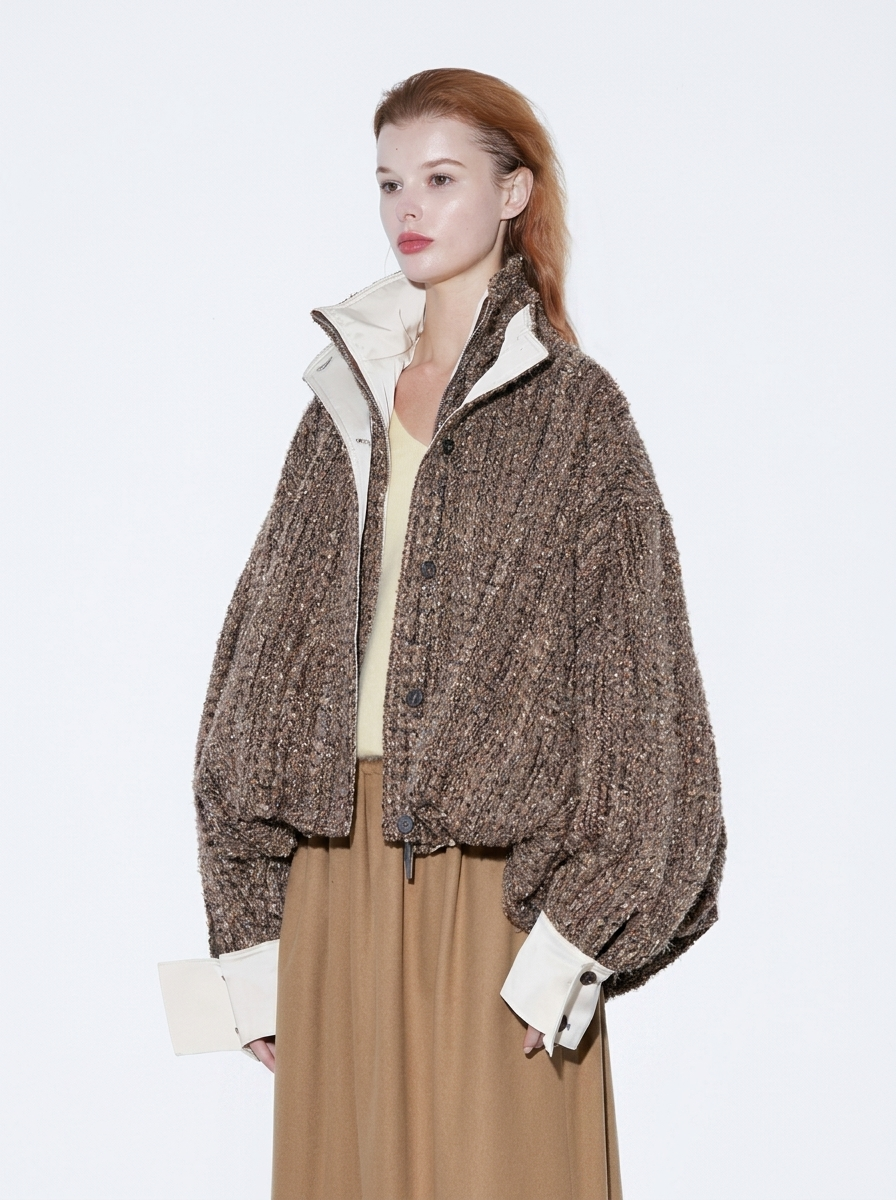 Premium Brown Bouclé Jacket
