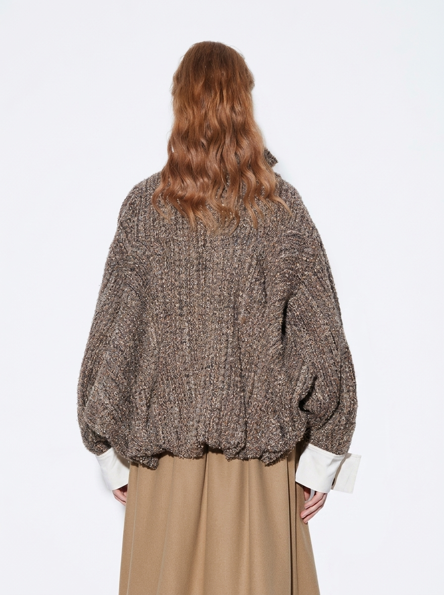 Premium Brown Bouclé Jacket