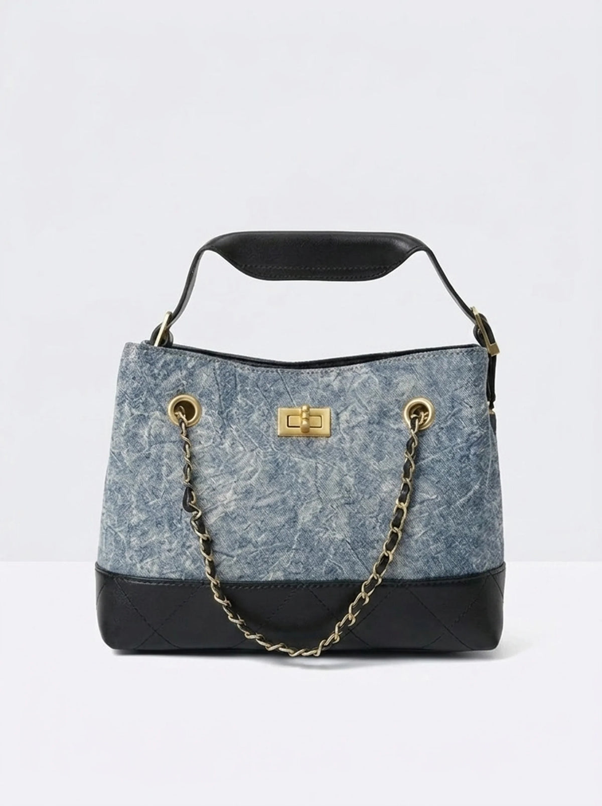 Denim Chain Tote Bag S