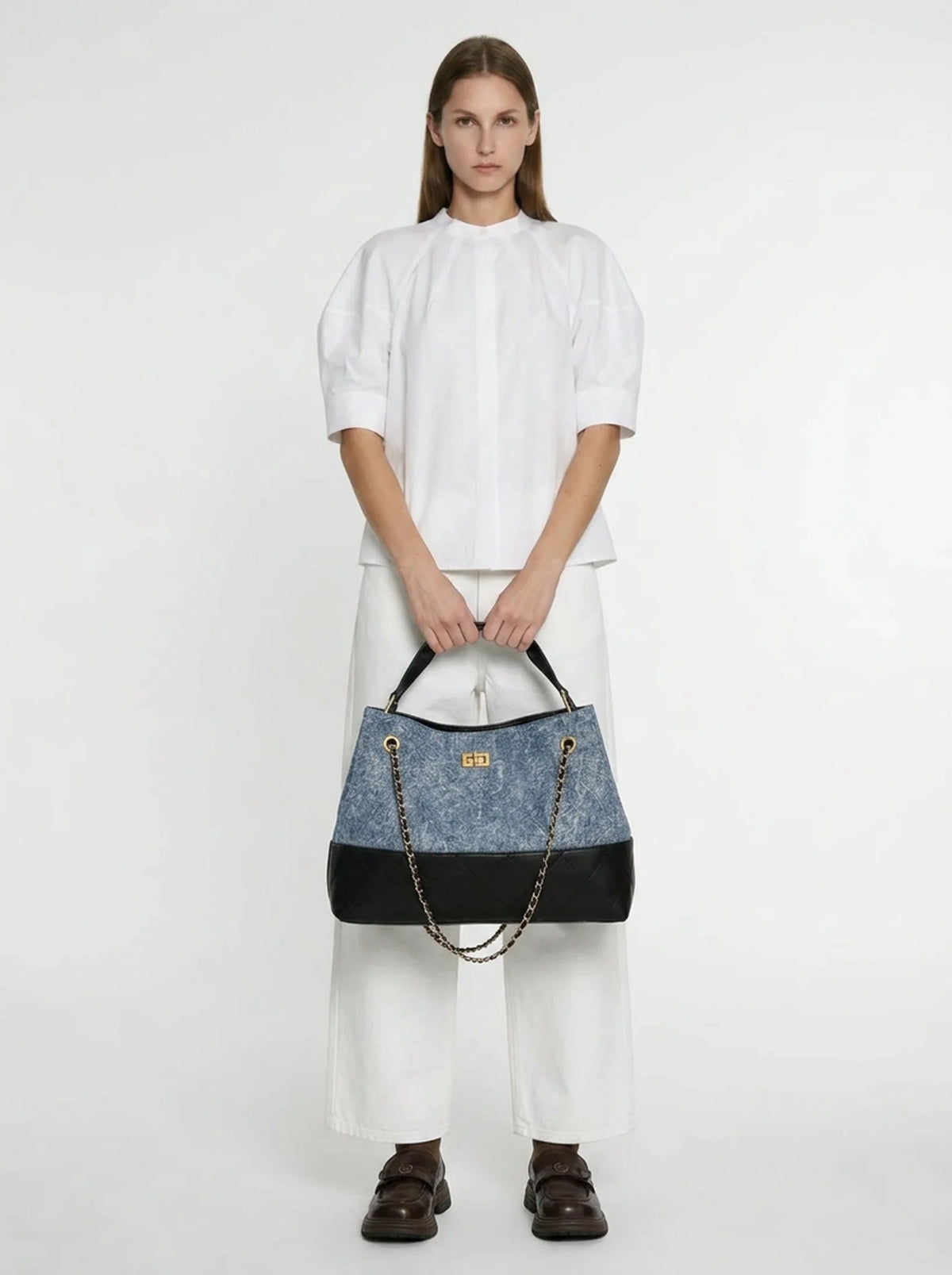 Anouk Denim Chain Tote — alternate angle