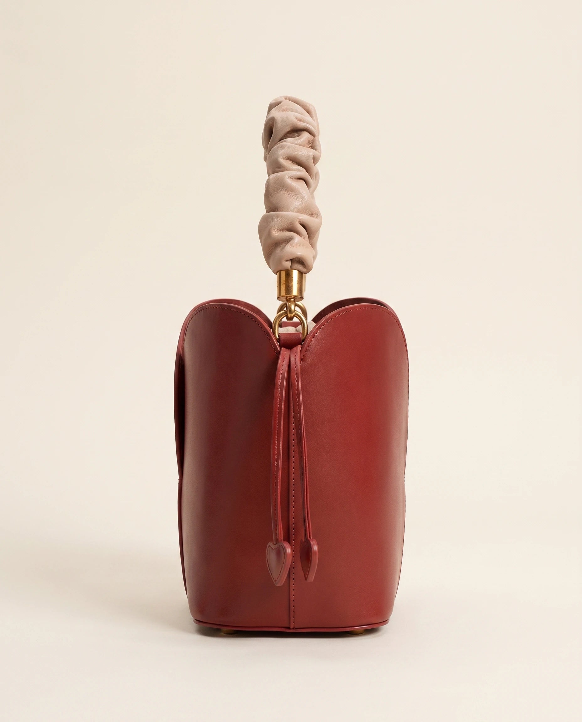 Red Vintage Bucket Bag in Red Whine — side view