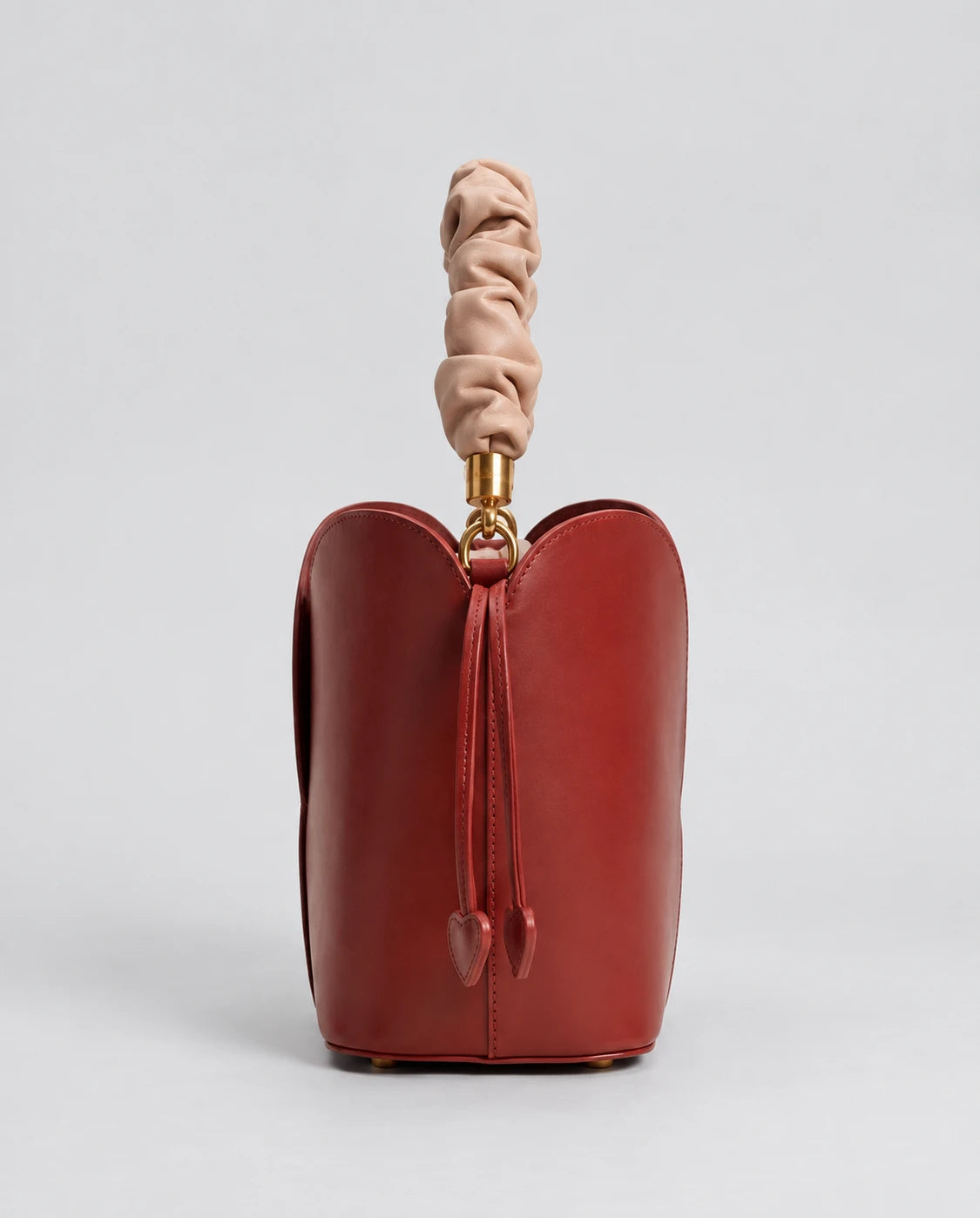 Red Vintage Bucket Bag in Red Whine — side view