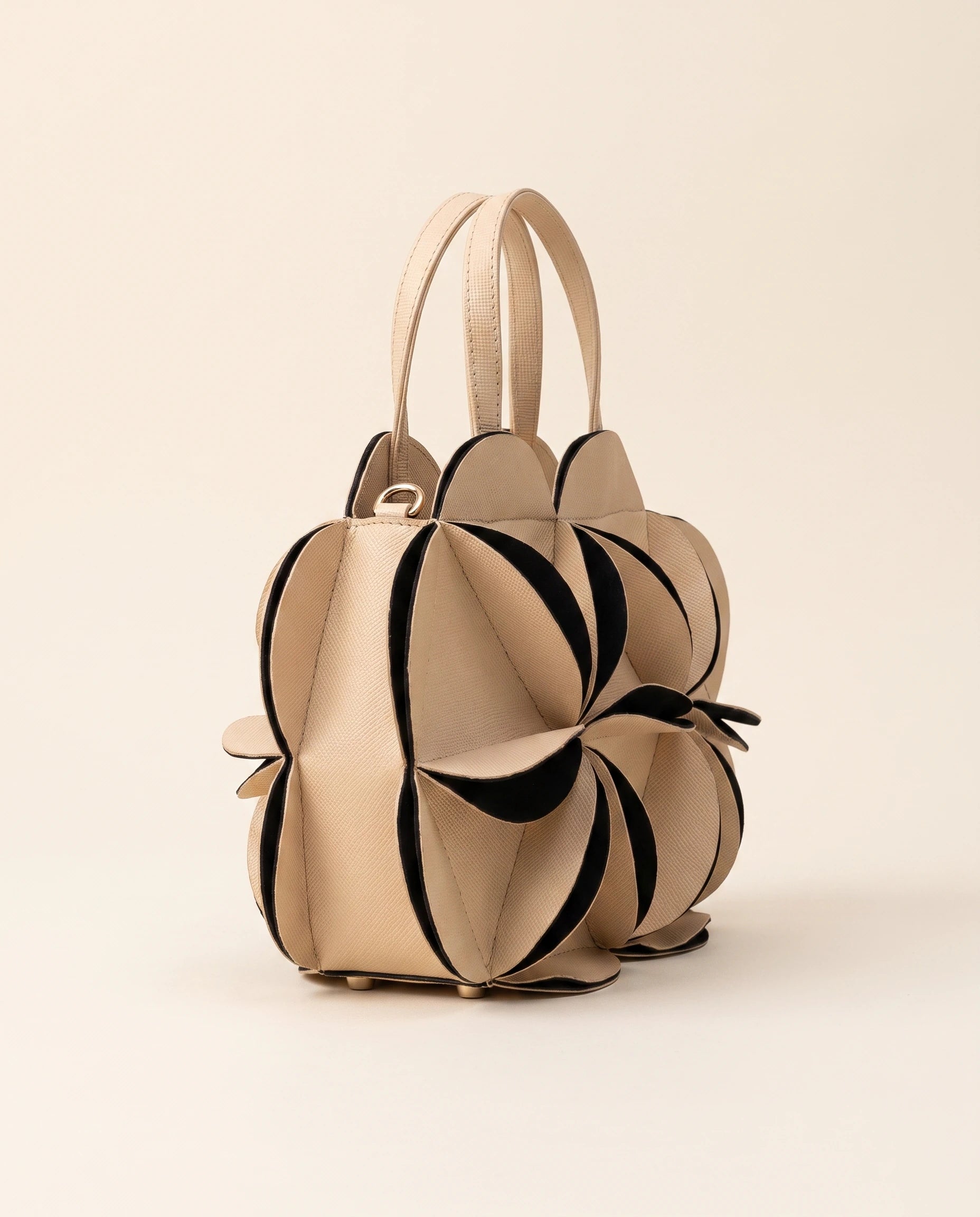 Carla Flower Handbag in Camel — side view