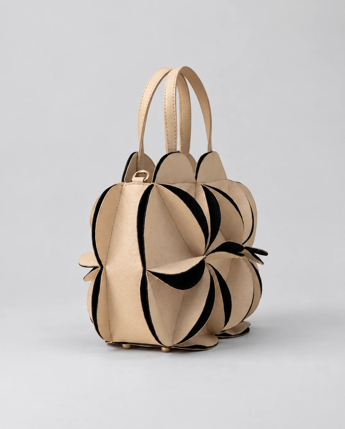 Carla Flower Handbag in Camel — side view