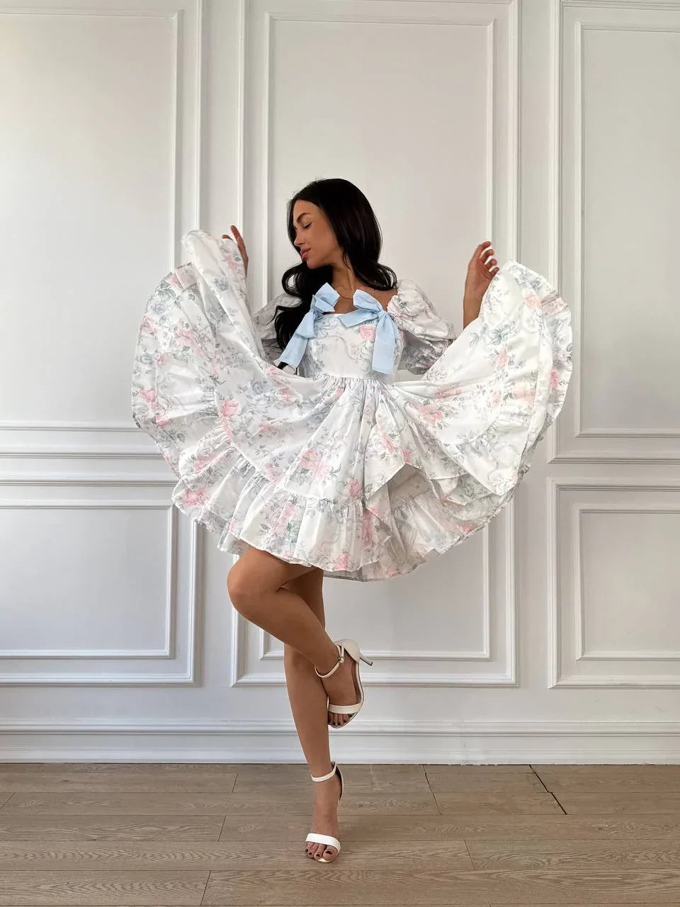Blossom Bow-Accent Mini Dress